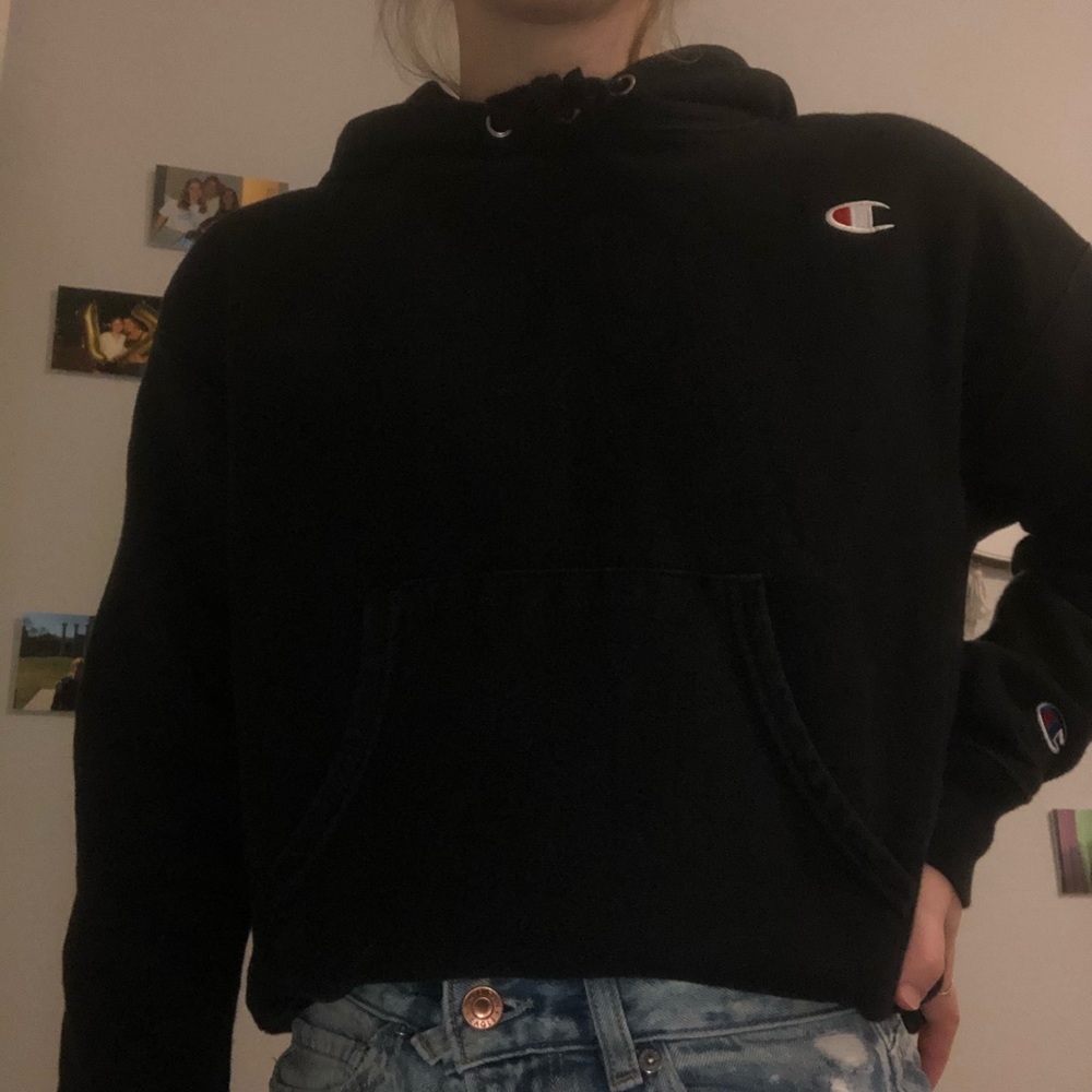 Black champion hoodie